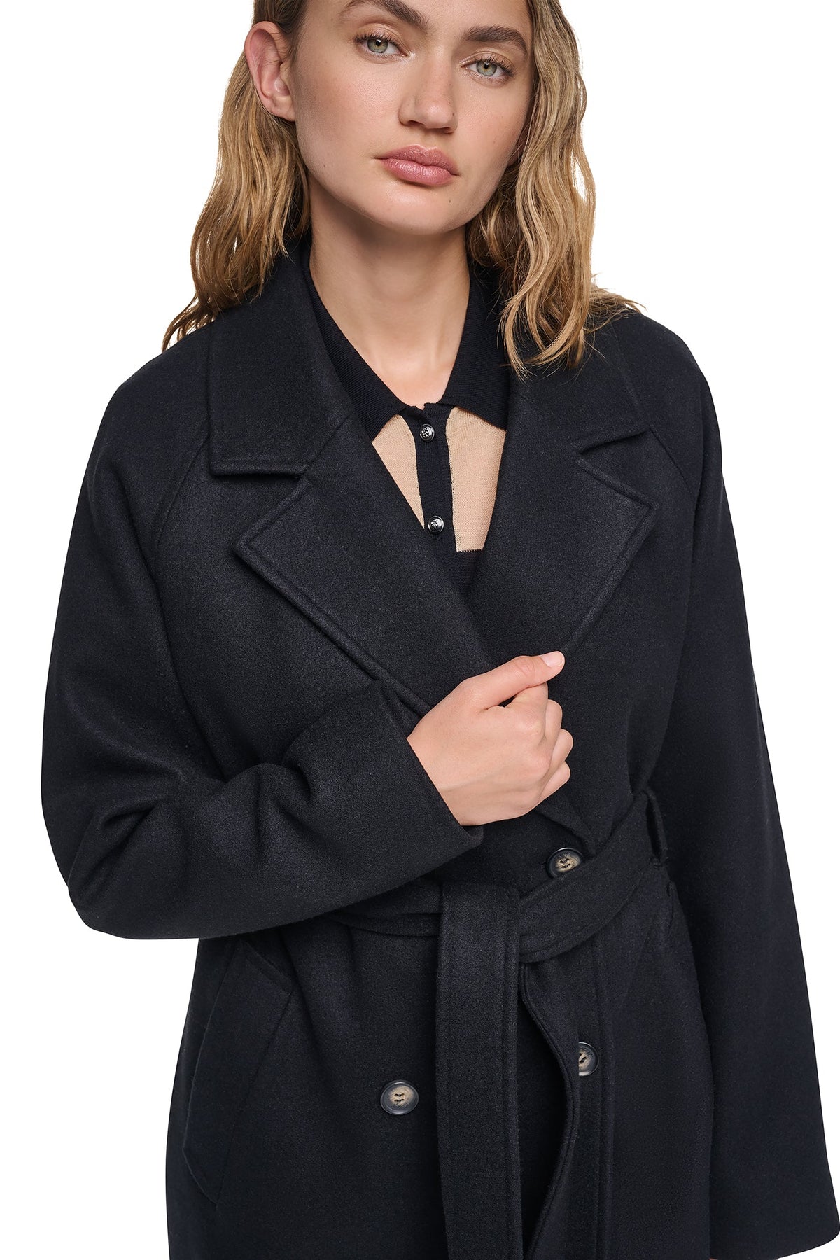 DOUBLE BREASTED WRAP COAT