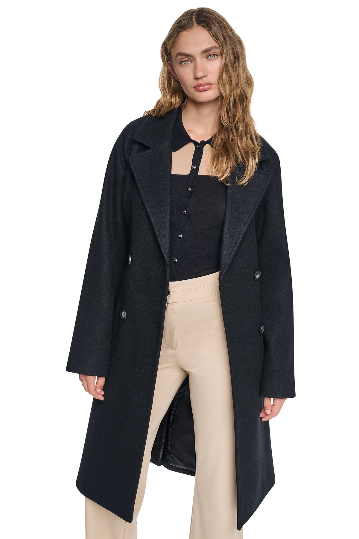 DOUBLE BREASTED WRAP COAT