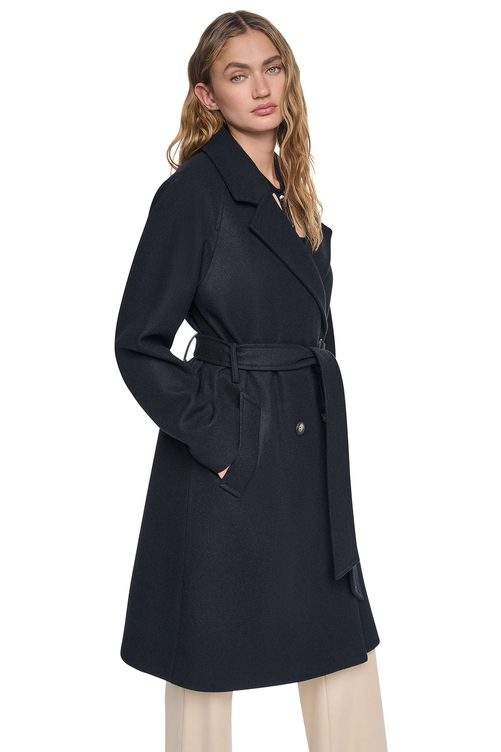 DOUBLE BREASTED WRAP COAT