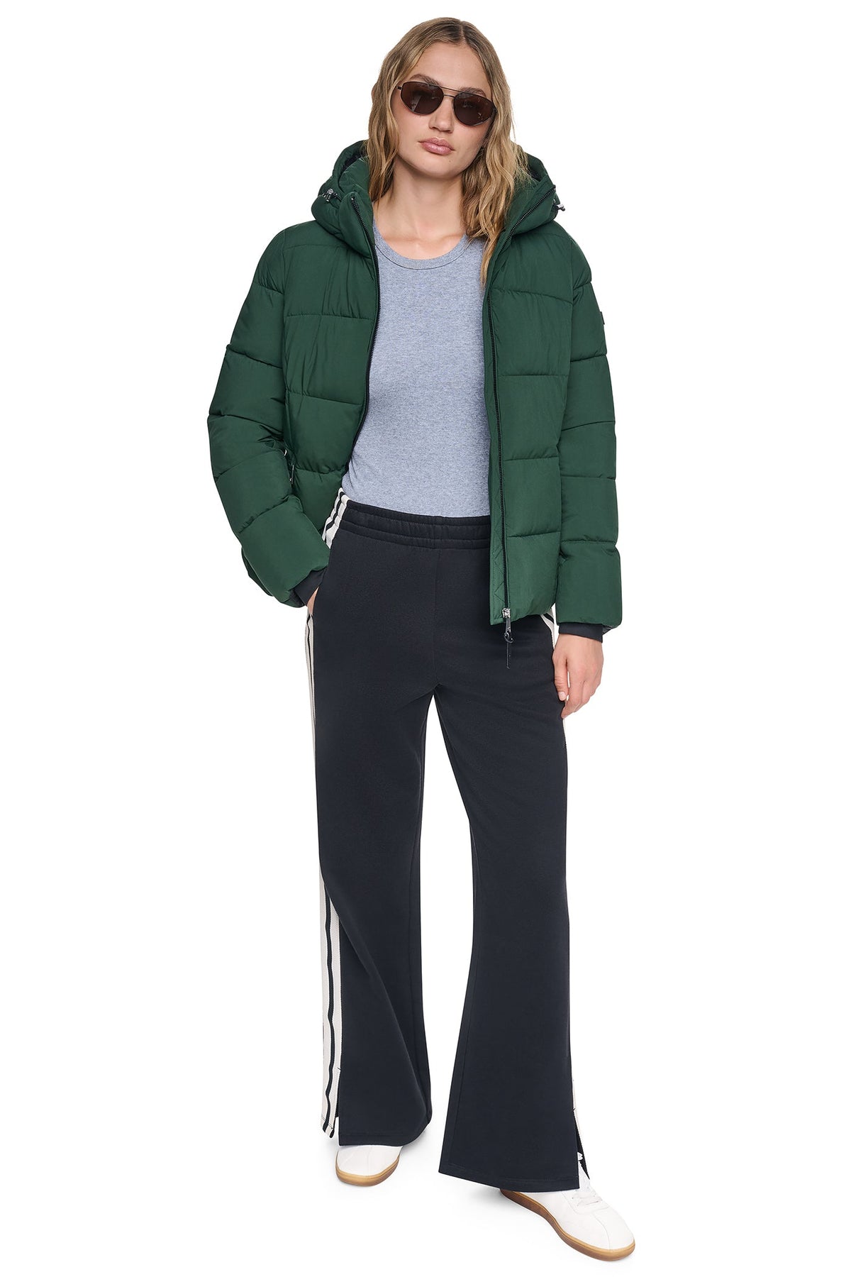 STRETCH HOODED PUFFER JACKET