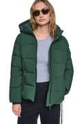 STRETCH HOODED PUFFER JACKET