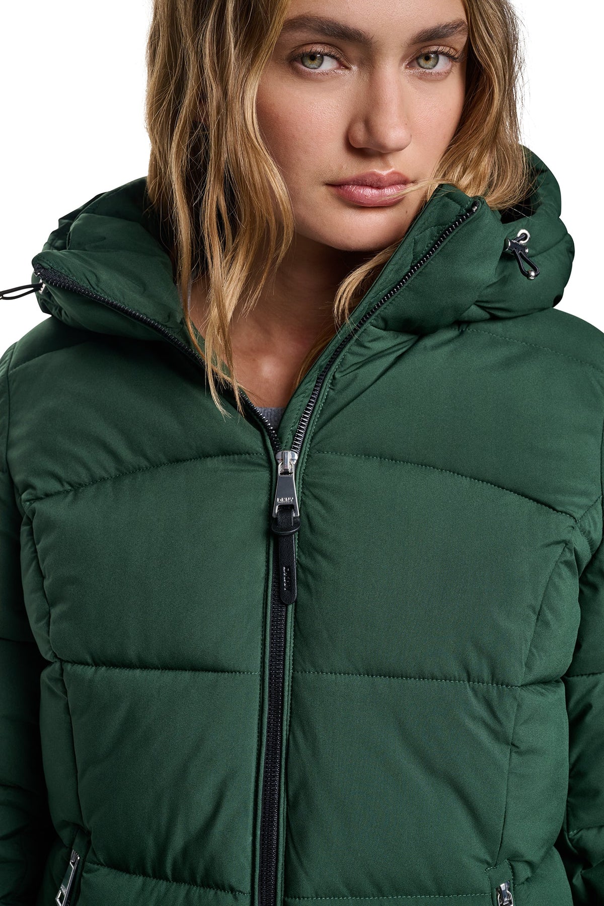 STRETCH HOODED PUFFER JACKET