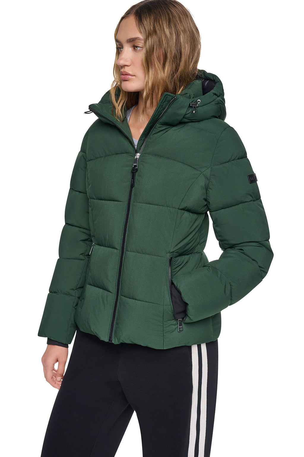STRETCH HOODED PUFFER JACKET