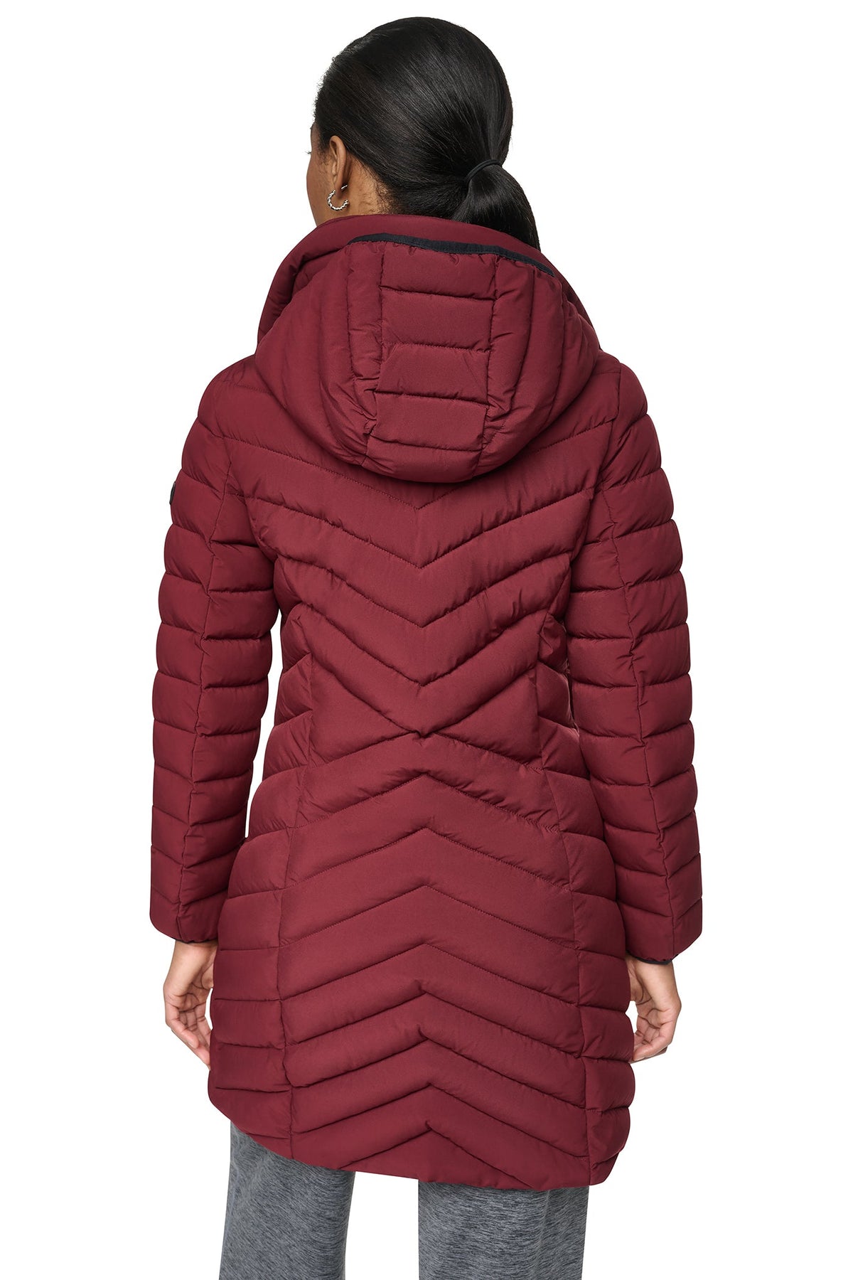 BIB FRONT HOODED PUFFER