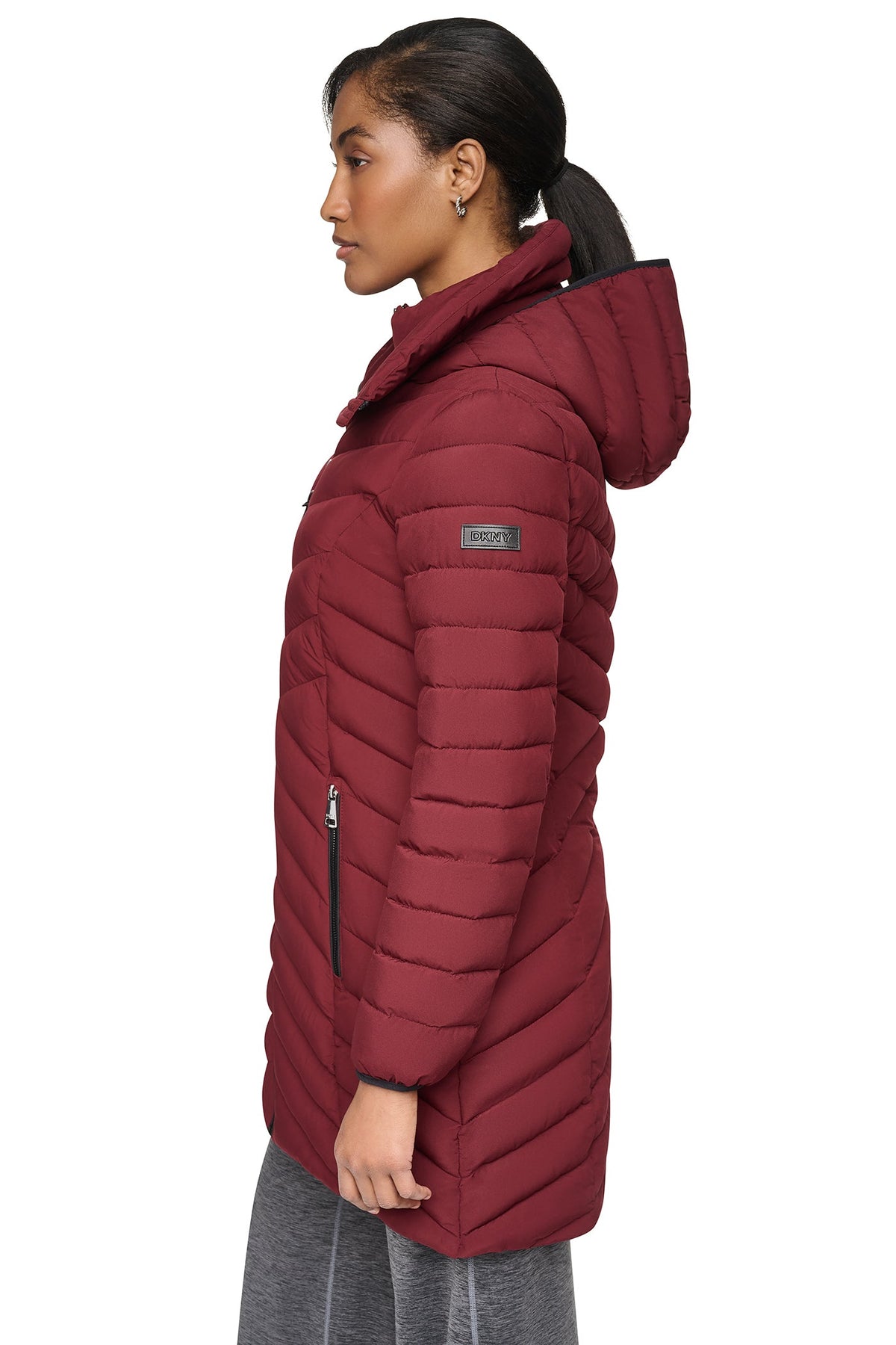BIB FRONT HOODED PUFFER