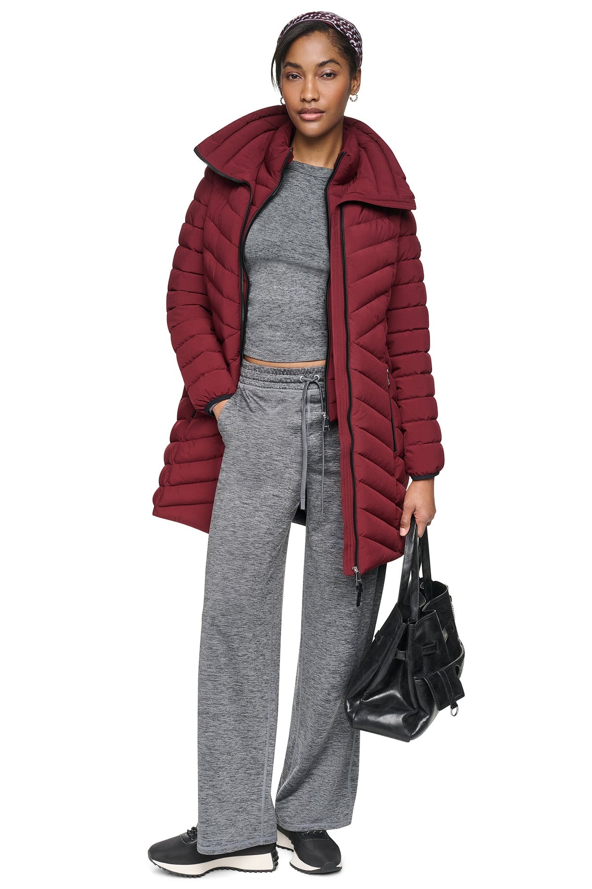 BIB FRONT HOODED PUFFER
