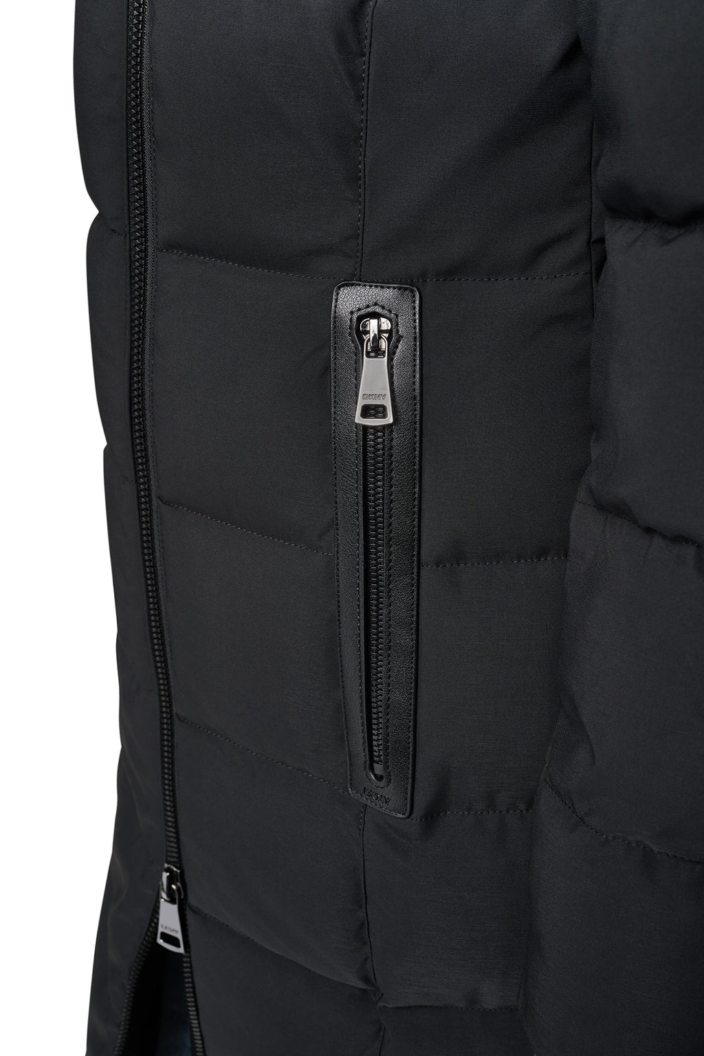 MAXI HOODED PUFFER COAT WITH INNER BIB