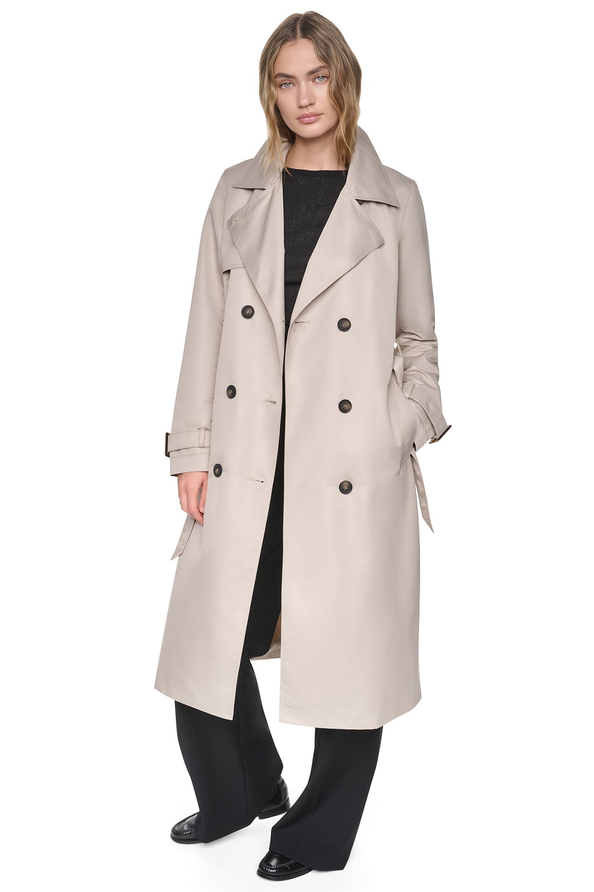 DOUBLE BREASTED QUILTED HOOD TRENCH