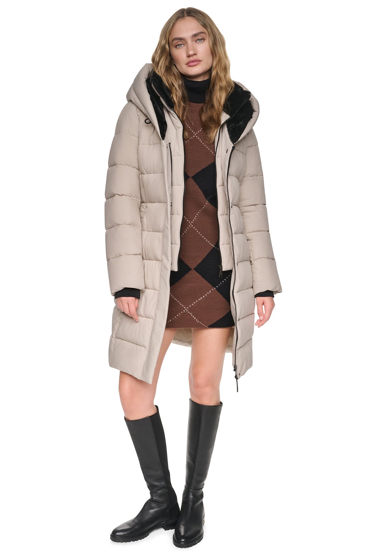 LONG BELTED LAYERED PUFFER