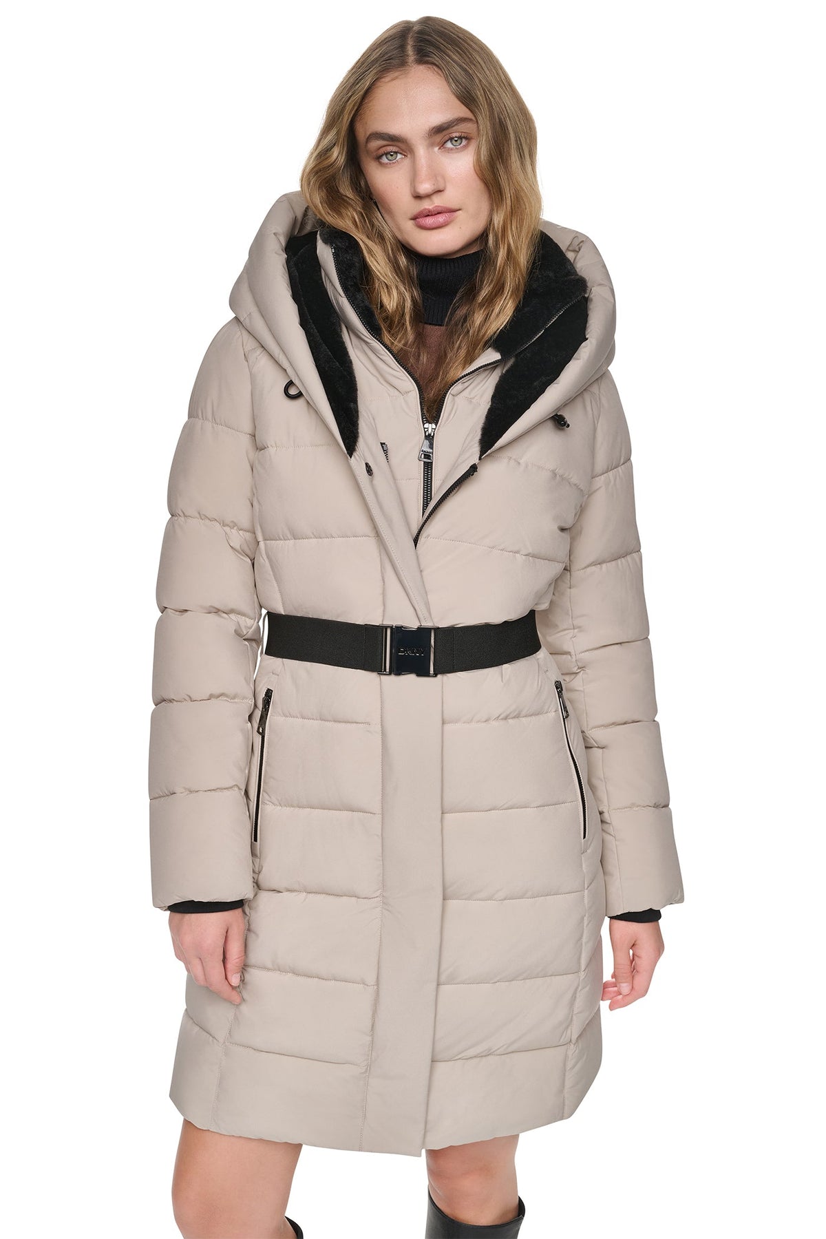 LONG BELTED LAYERED PUFFER