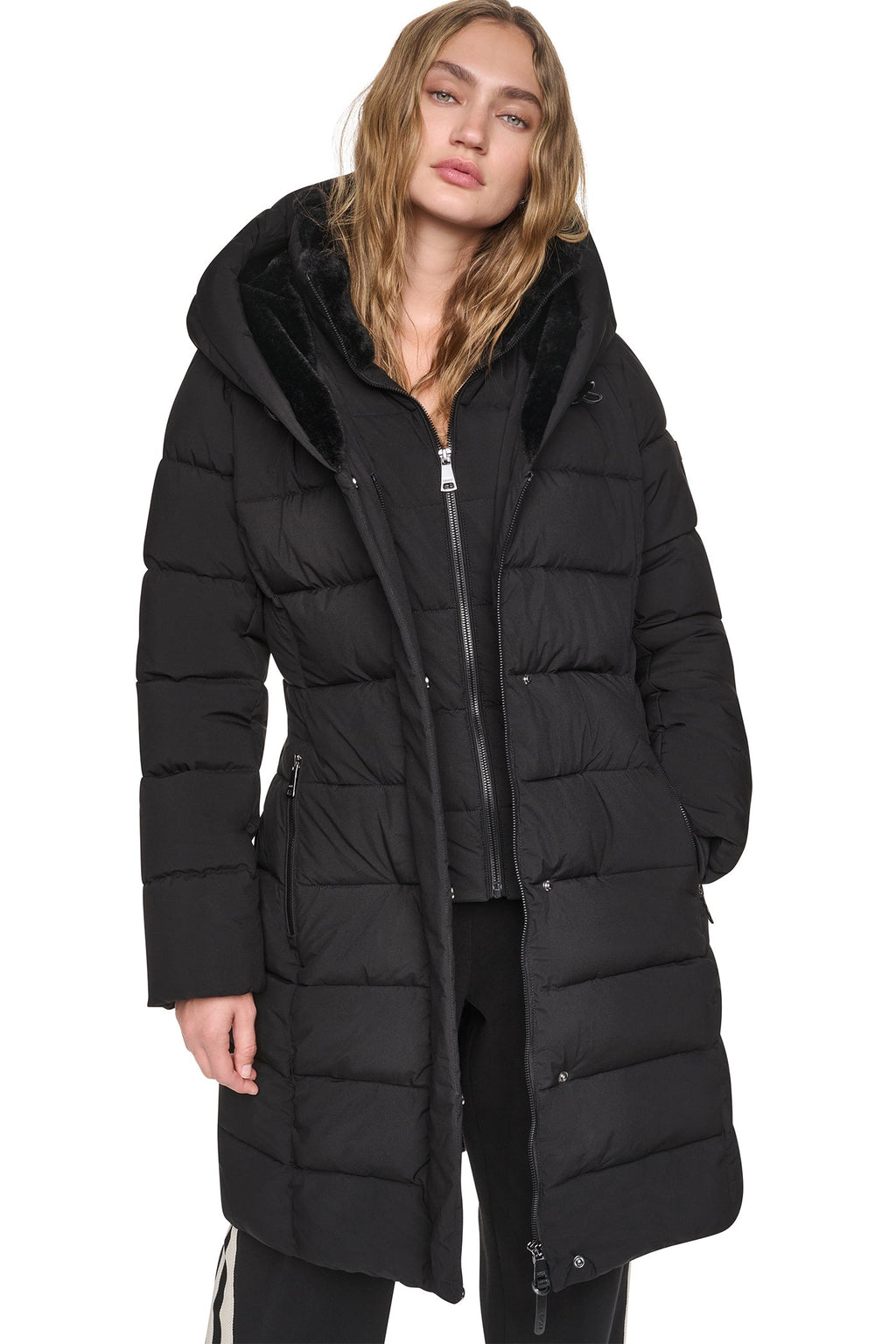 LONG BELTED LAYERED PUFFER