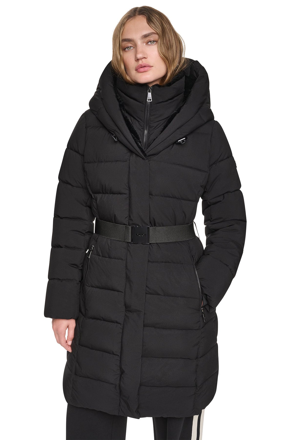 LONG BELTED LAYERED PUFFER