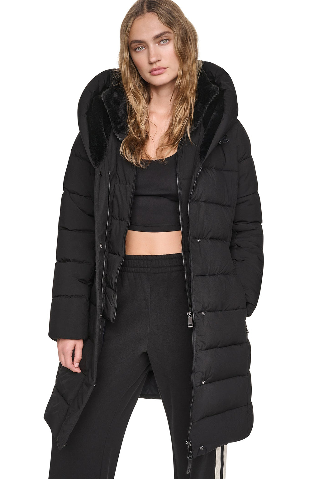 LONG BELTED LAYERED PUFFER