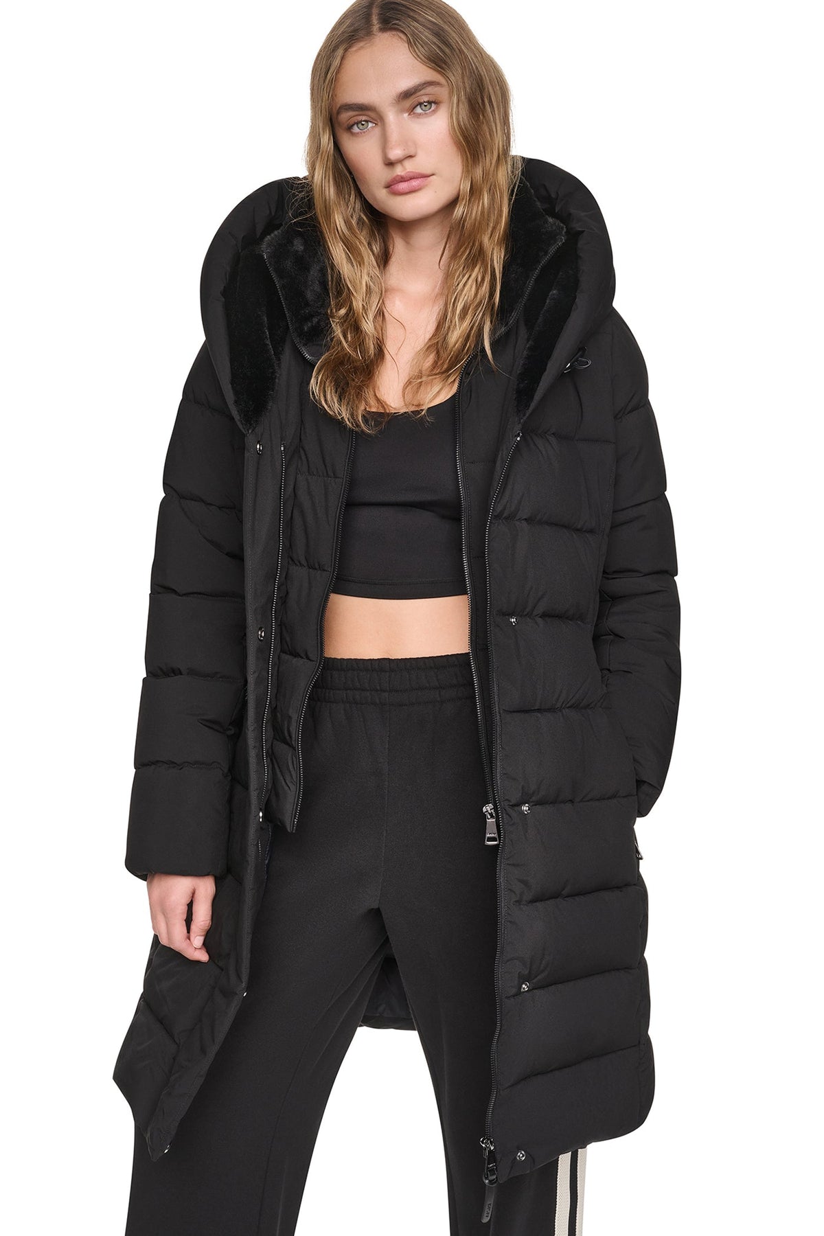 LONG BELTED LAYERED PUFFER