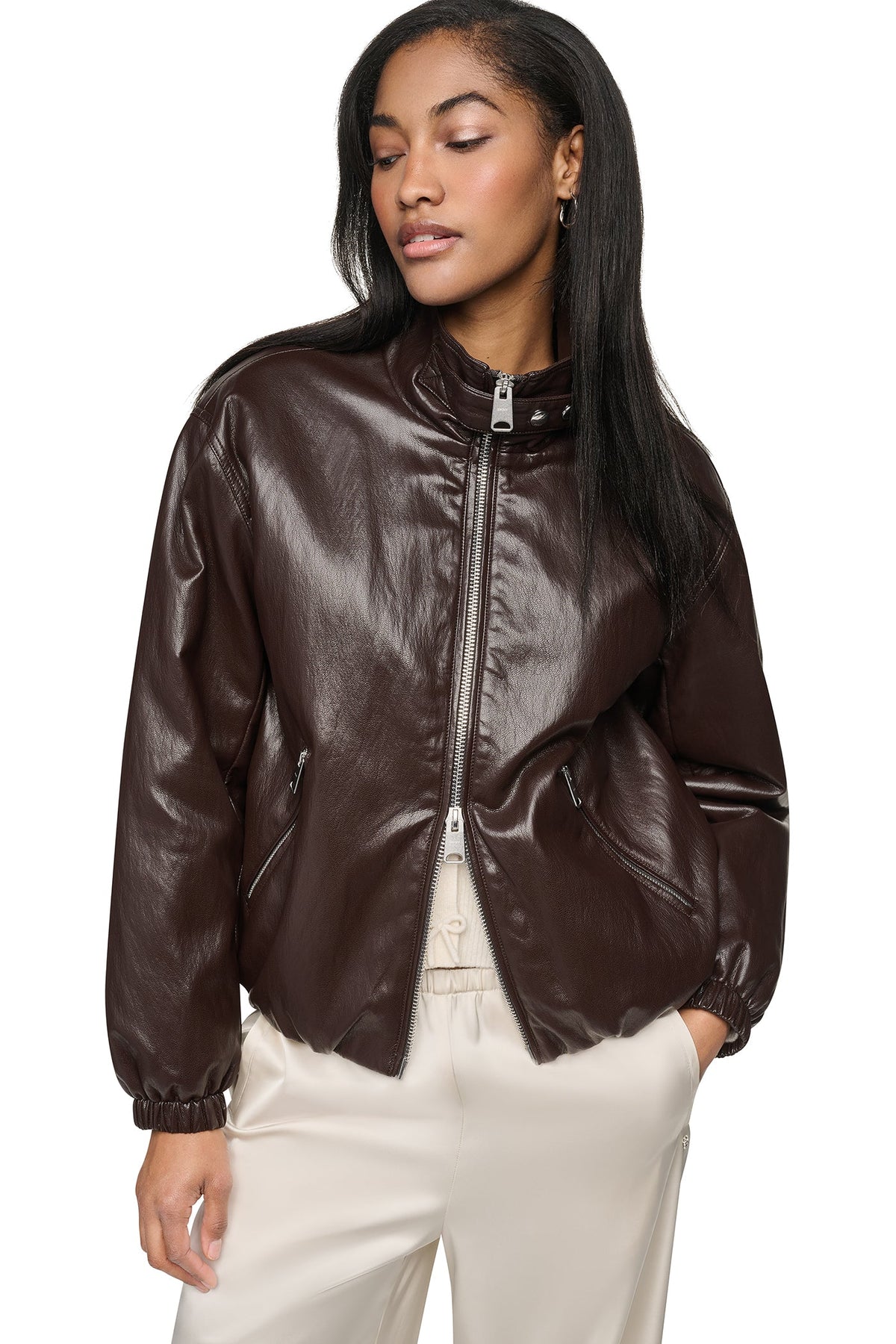 VEGAN LEATHER BOMBER