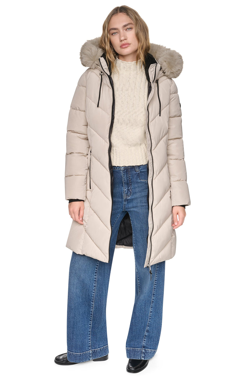 WALKER WITH FAUX FUR LINED HOOD