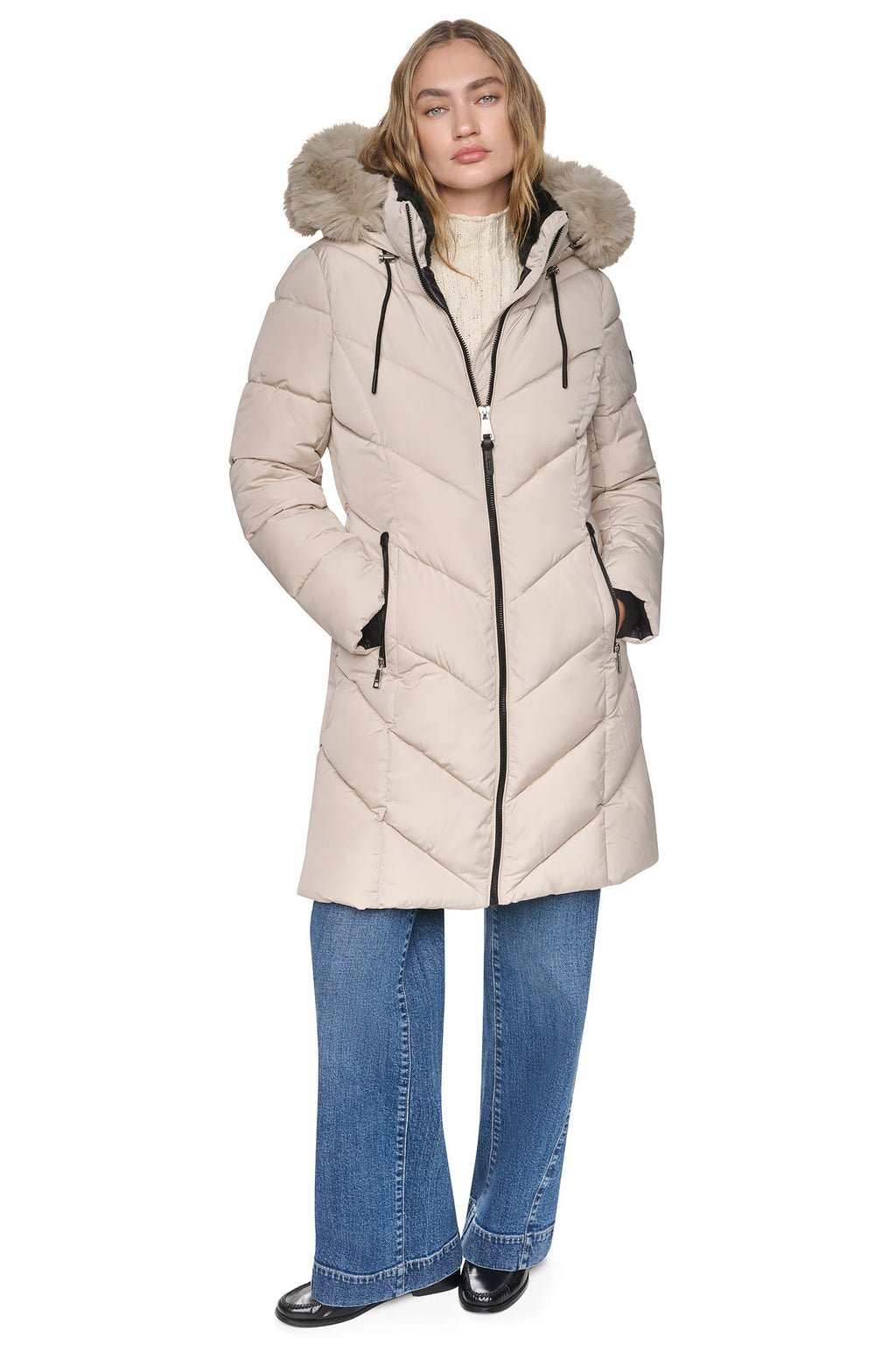 WALKER WITH FAUX FUR LINED HOOD