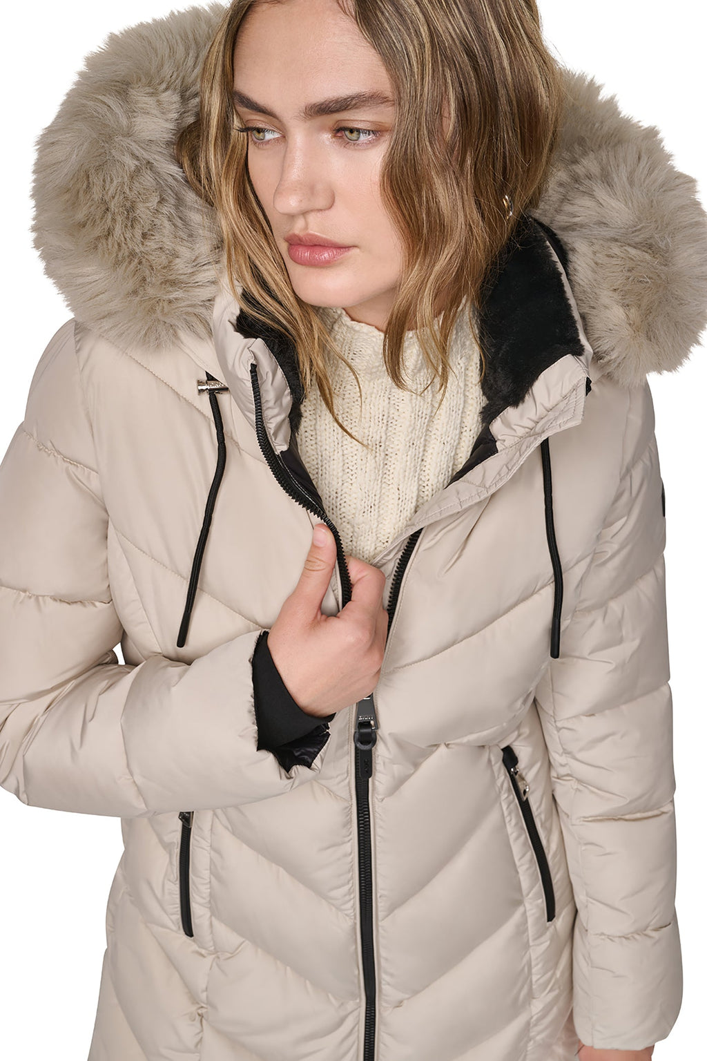 WALKER WITH FAUX FUR LINED HOOD