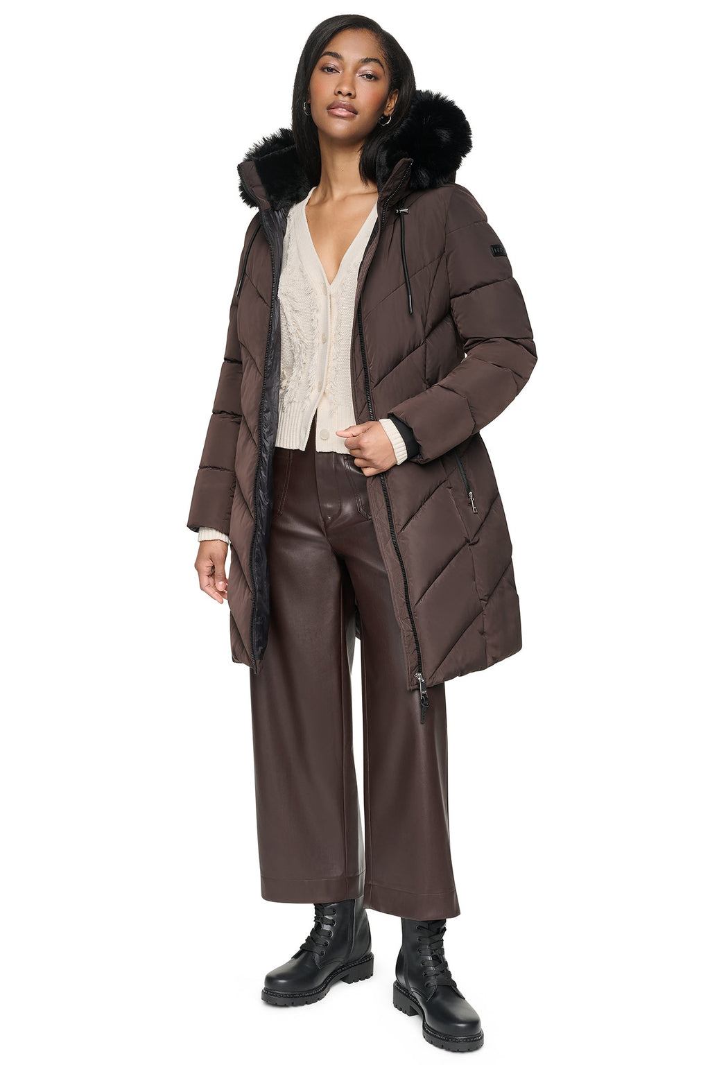 WALKER WITH FAUX FUR LINED HOOD