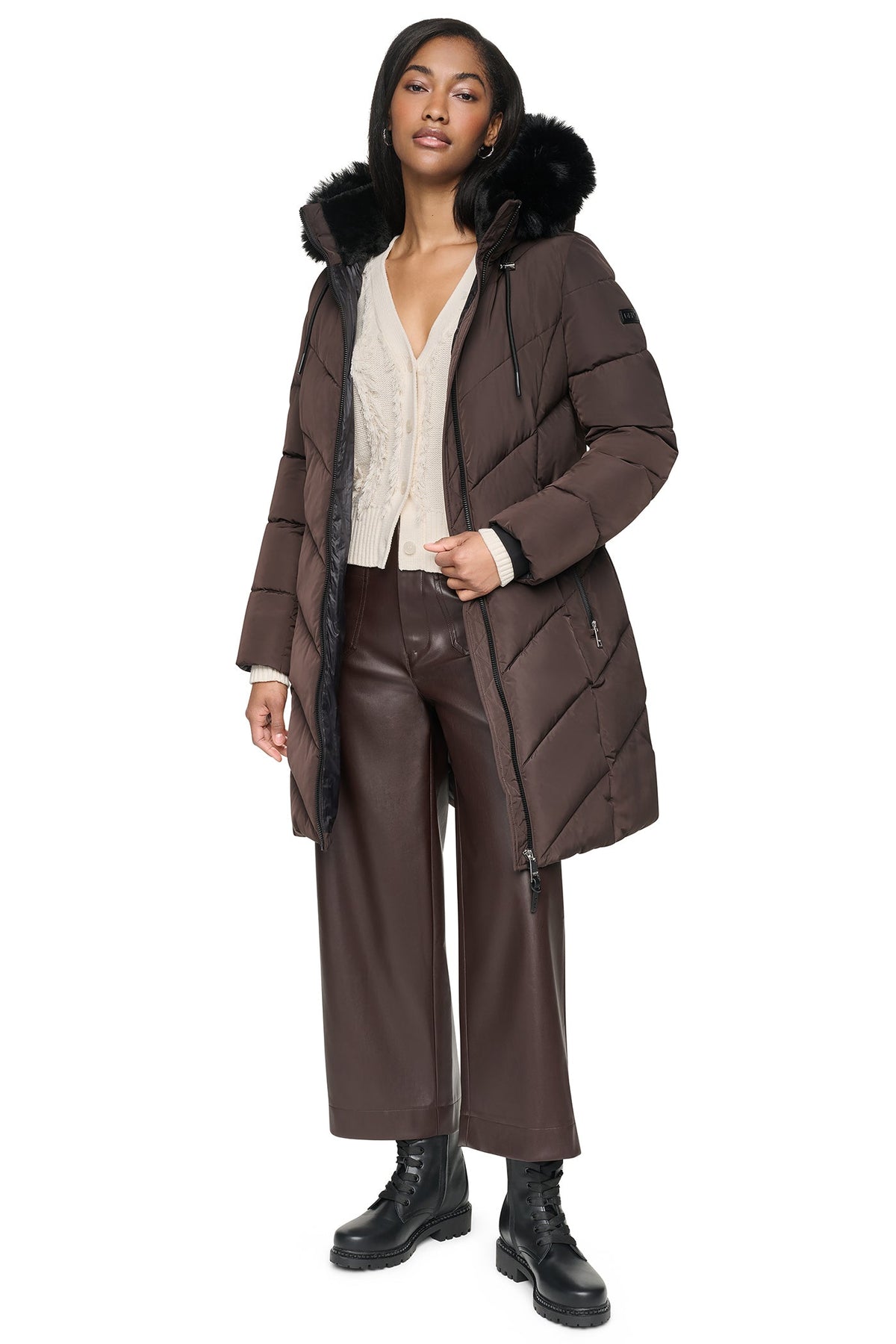 WALKER WITH FAUX FUR LINED HOOD