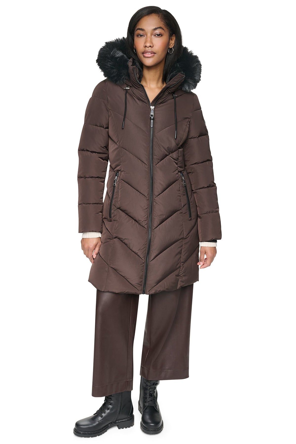 WALKER WITH FAUX FUR LINED HOOD