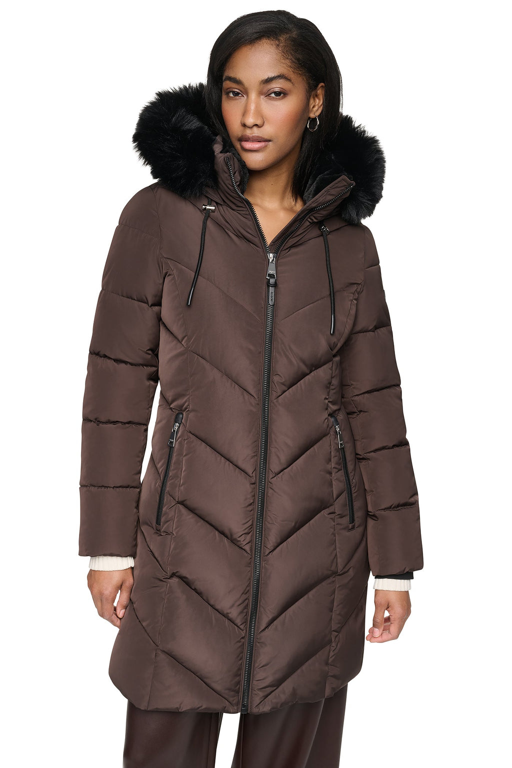 WALKER WITH FAUX FUR LINED HOOD