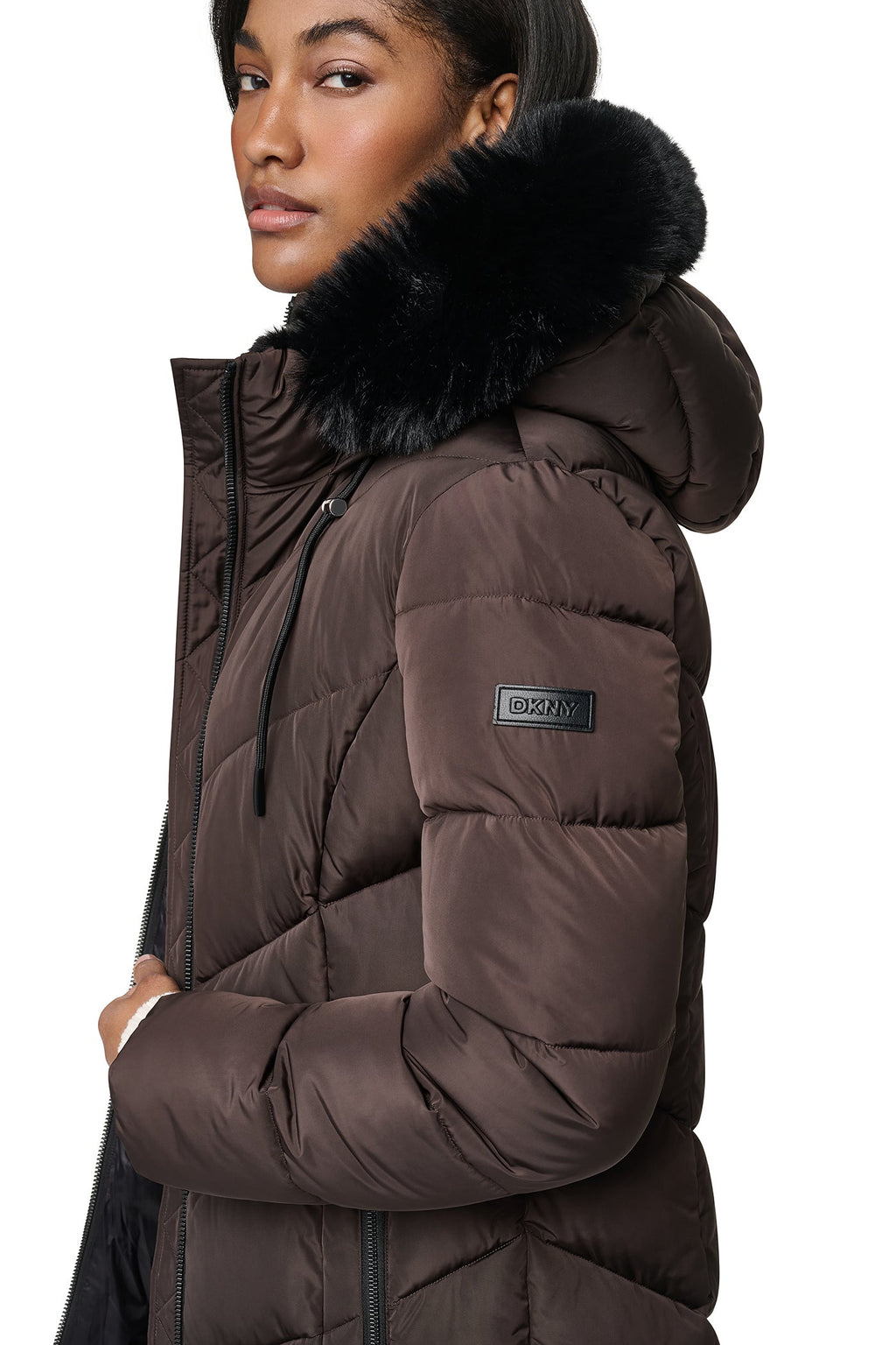 WALKER WITH FAUX FUR LINED HOOD