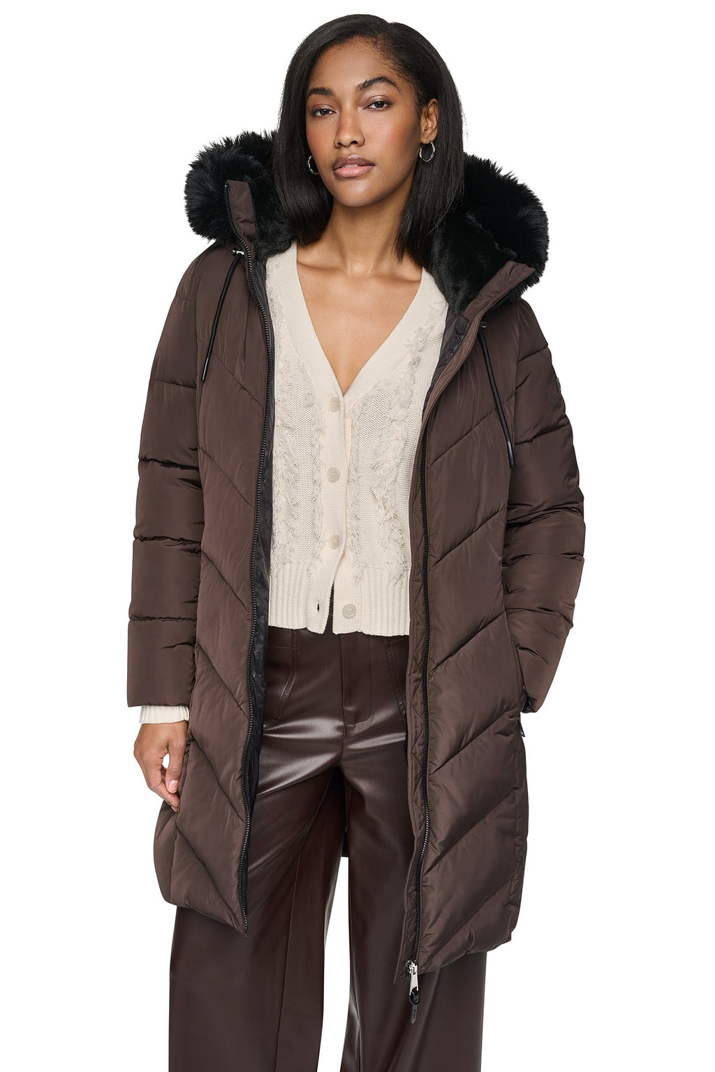 WALKER WITH FAUX FUR LINED HOOD