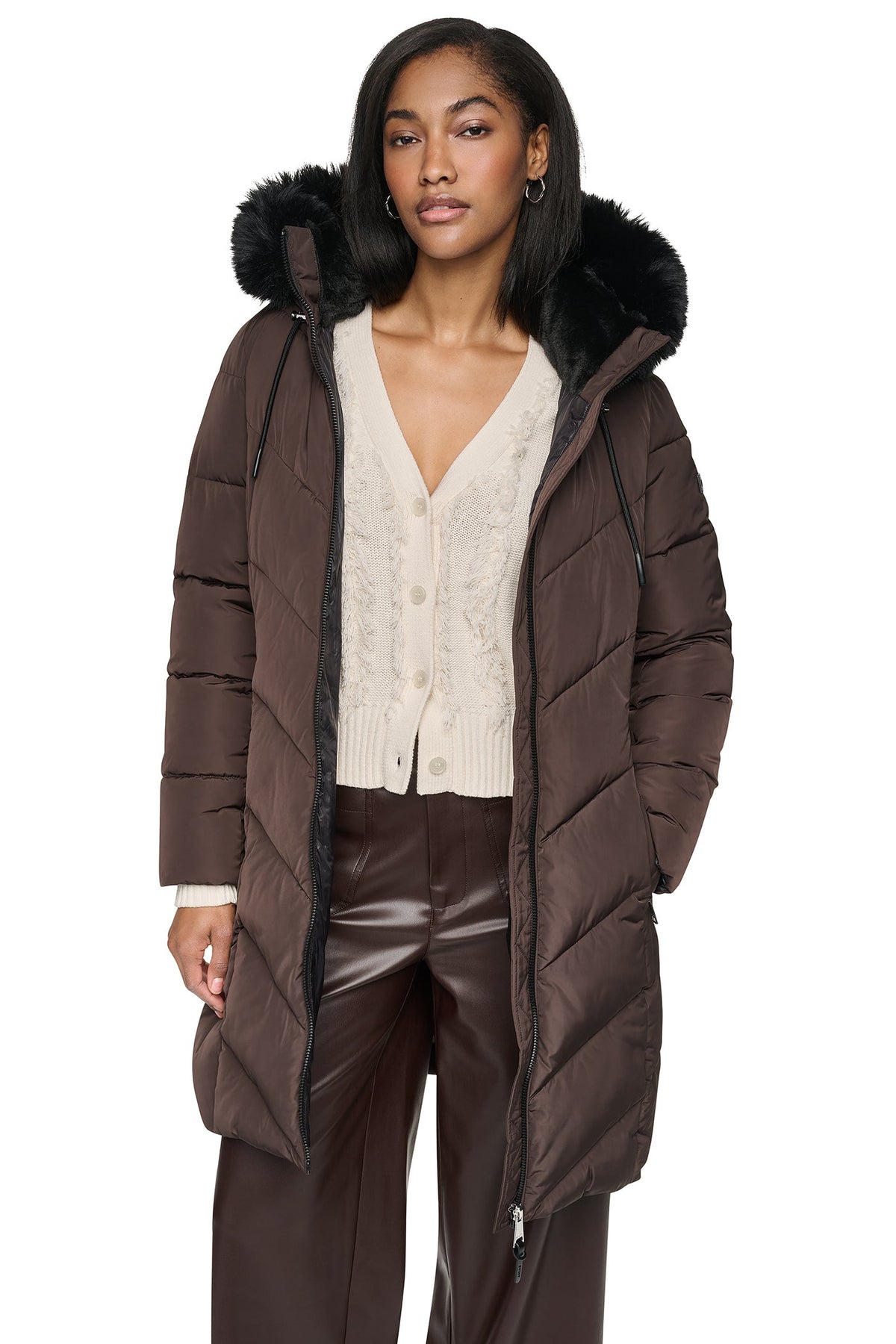 WALKER WITH FAUX FUR LINED HOOD