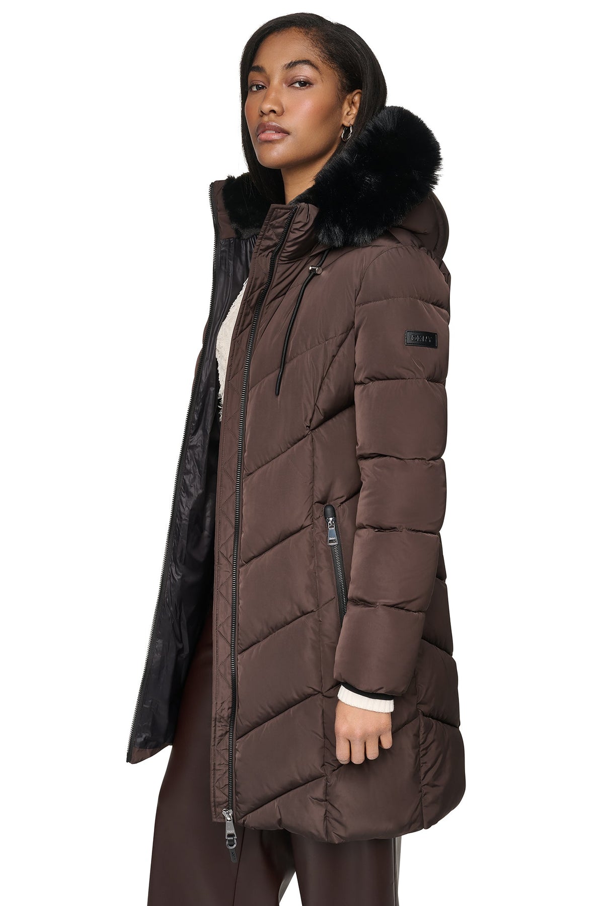 WALKER WITH FAUX FUR LINED HOOD