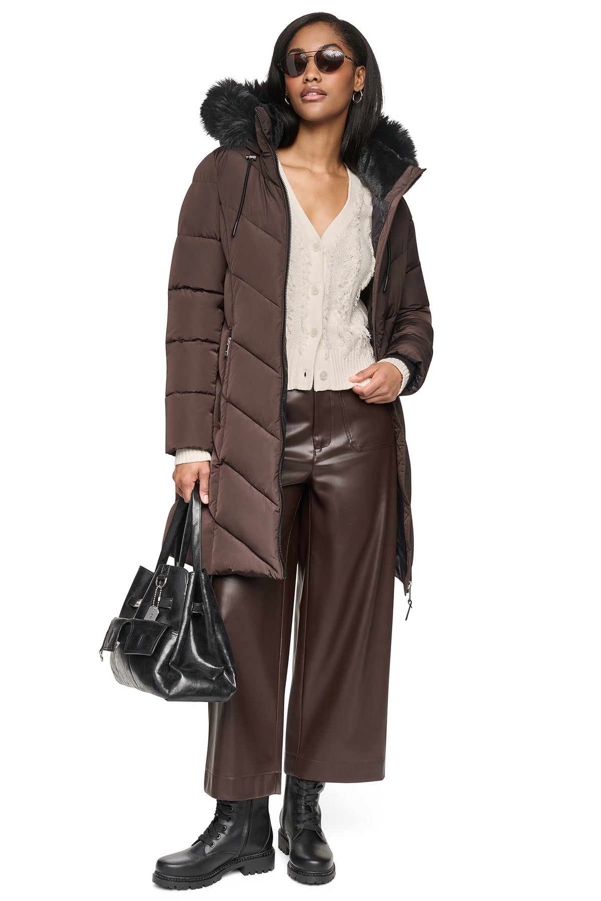 WALKER WITH FAUX FUR LINED HOOD