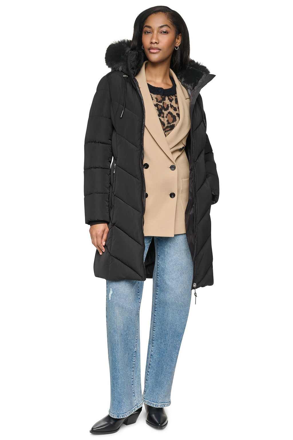 WALKER WITH FAUX FUR LINED HOOD