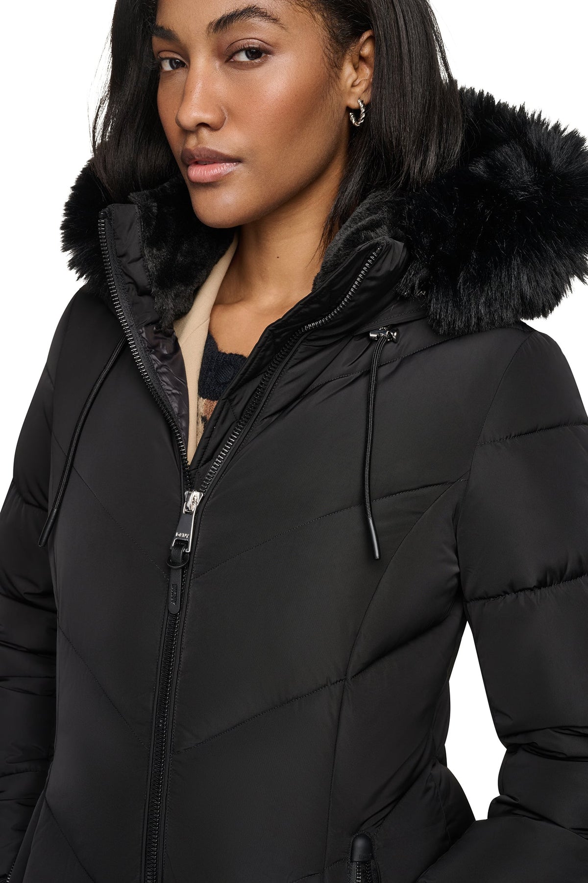 WALKER WITH FAUX FUR LINED HOOD