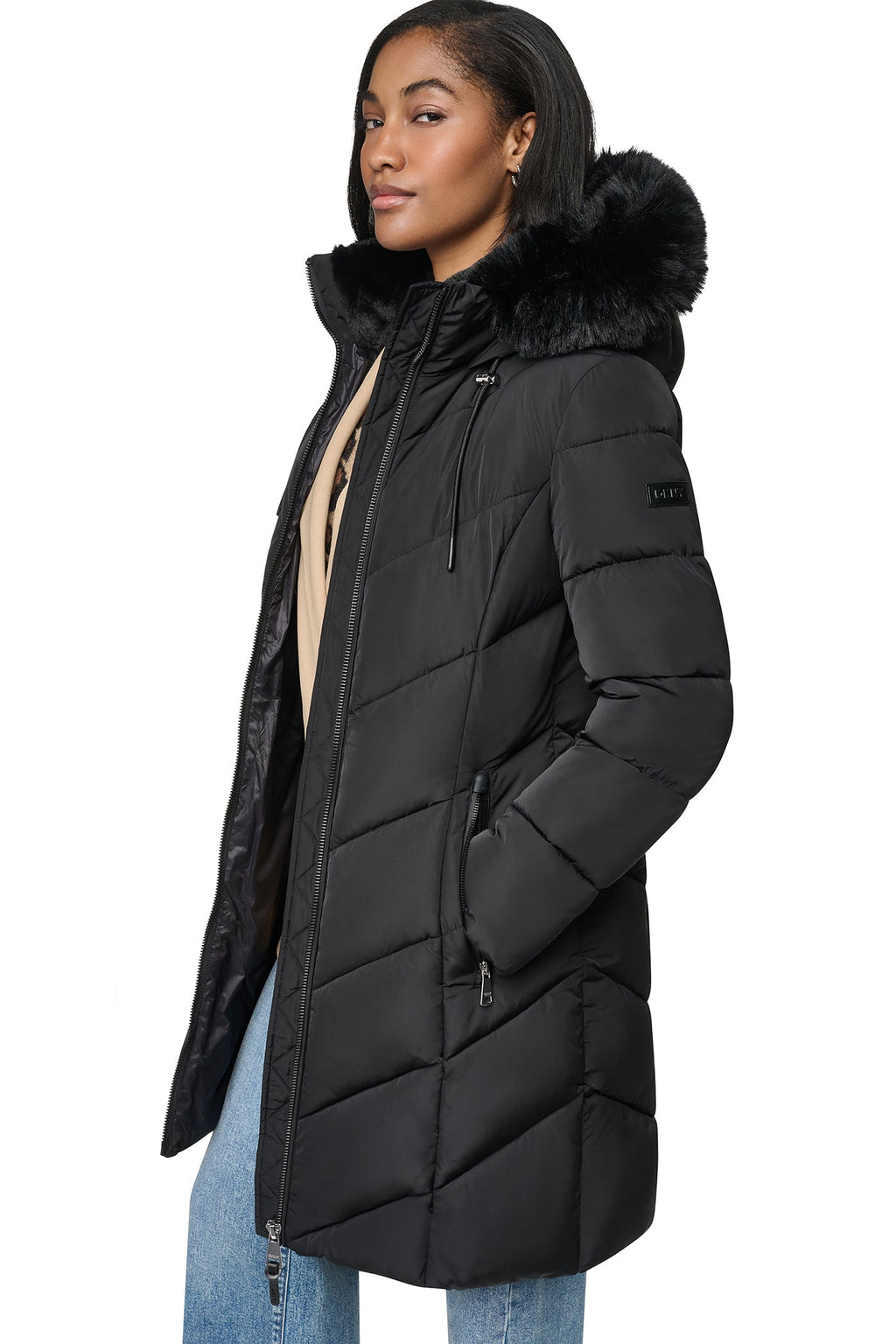 WALKER WITH FAUX FUR LINED HOOD