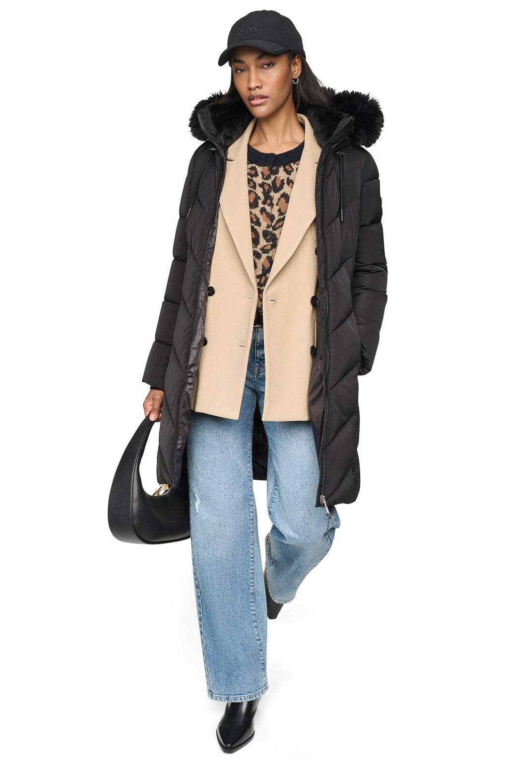 WALKER WITH FAUX FUR LINED HOOD