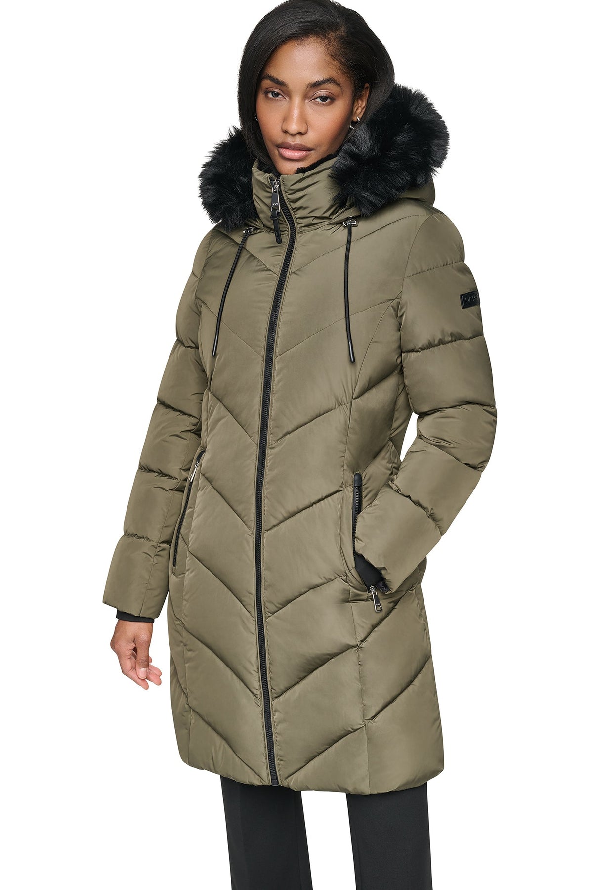 WALKER WITH FAUX FUR LINED HOOD