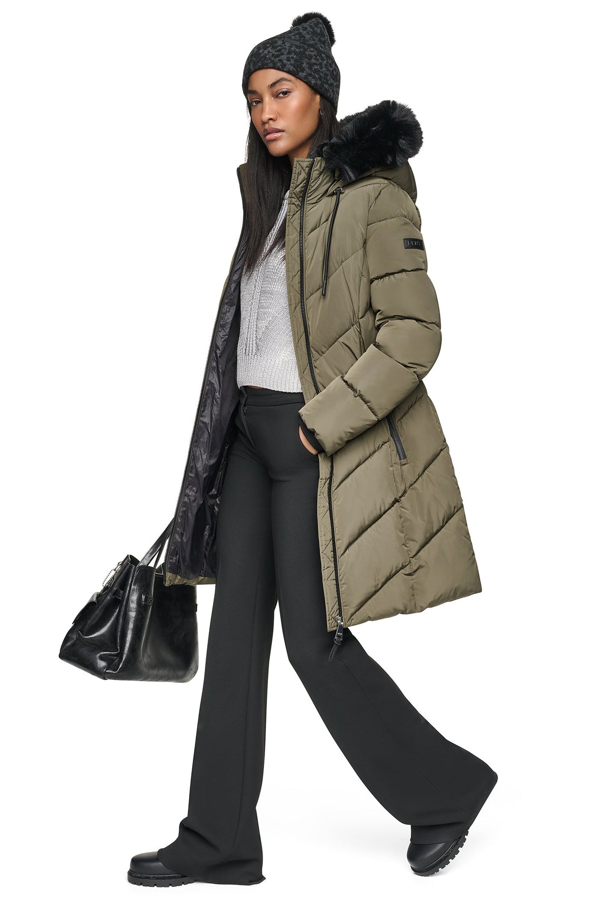 WALKER WITH FAUX FUR LINED HOOD