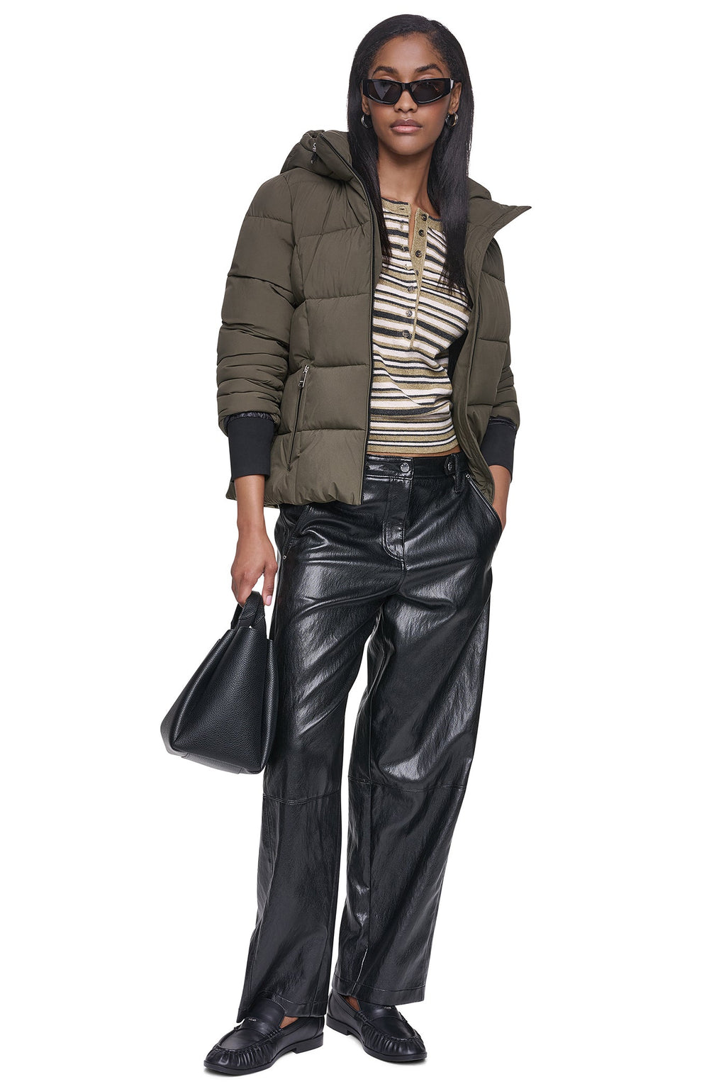 STRETCH HOODED PUFFER JACKET