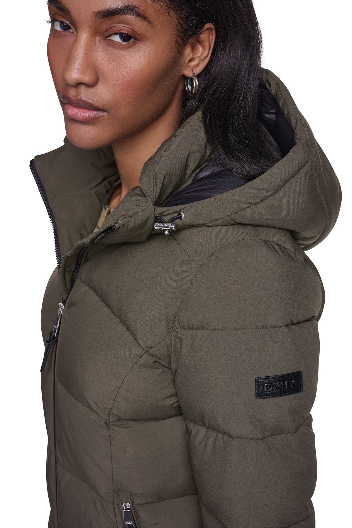 STRETCH HOODED PUFFER JACKET