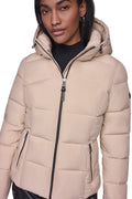 STRETCH HOODED PUFFER JACKET