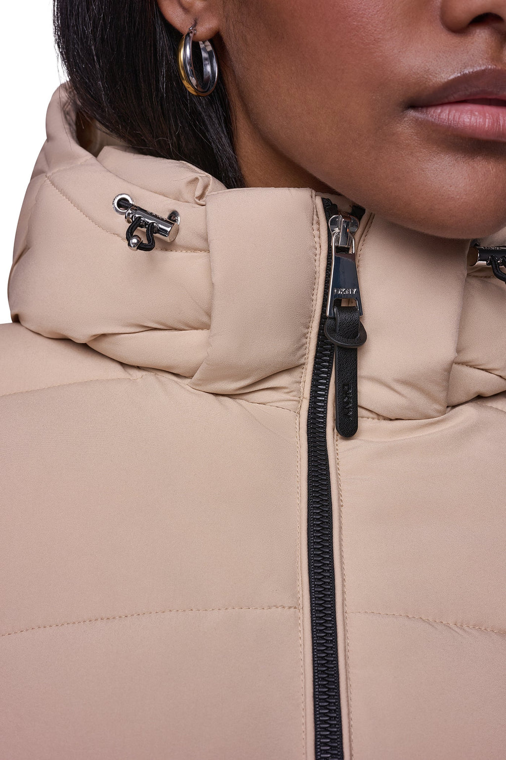 STRETCH HOODED PUFFER JACKET