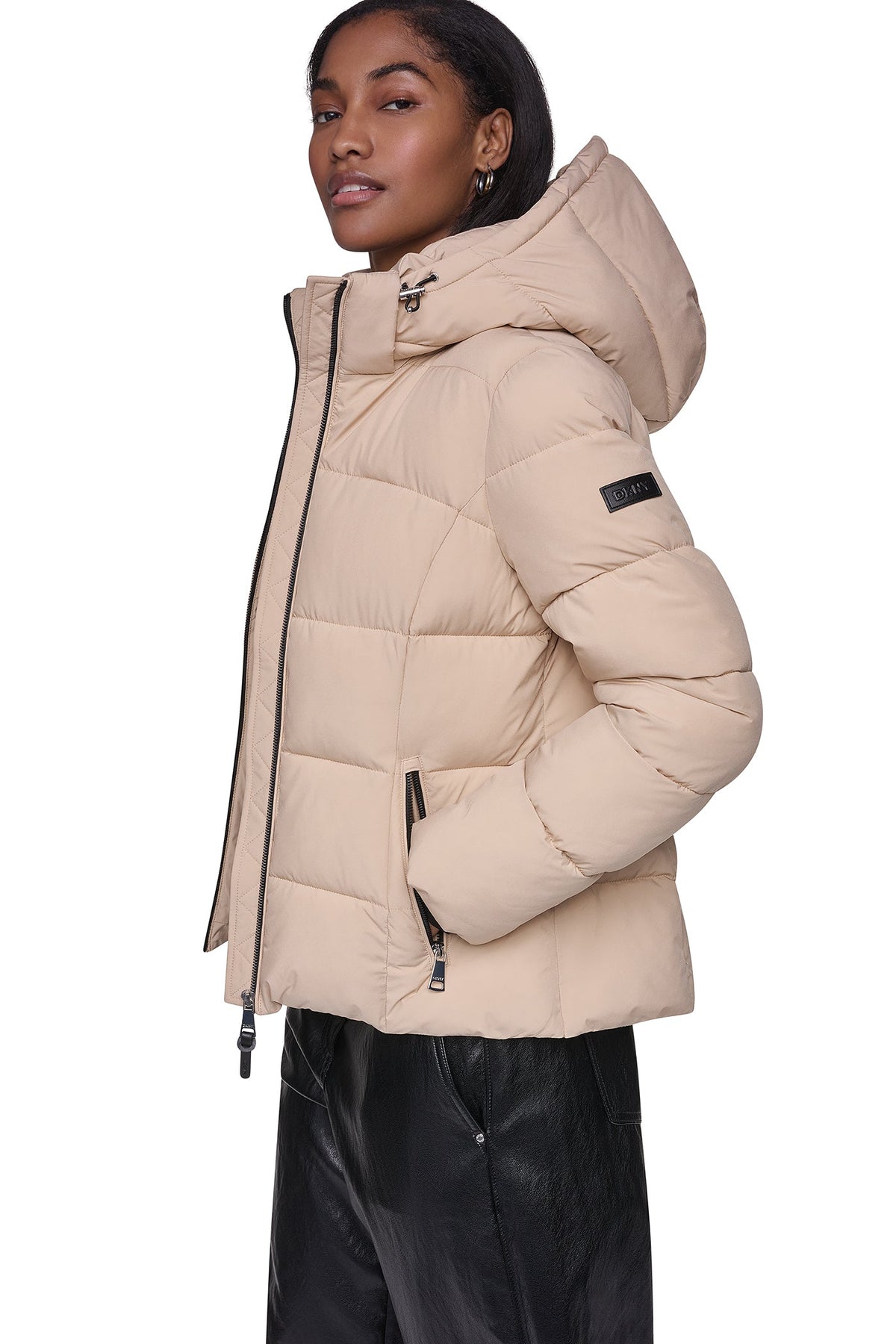 STRETCH HOODED PUFFER JACKET