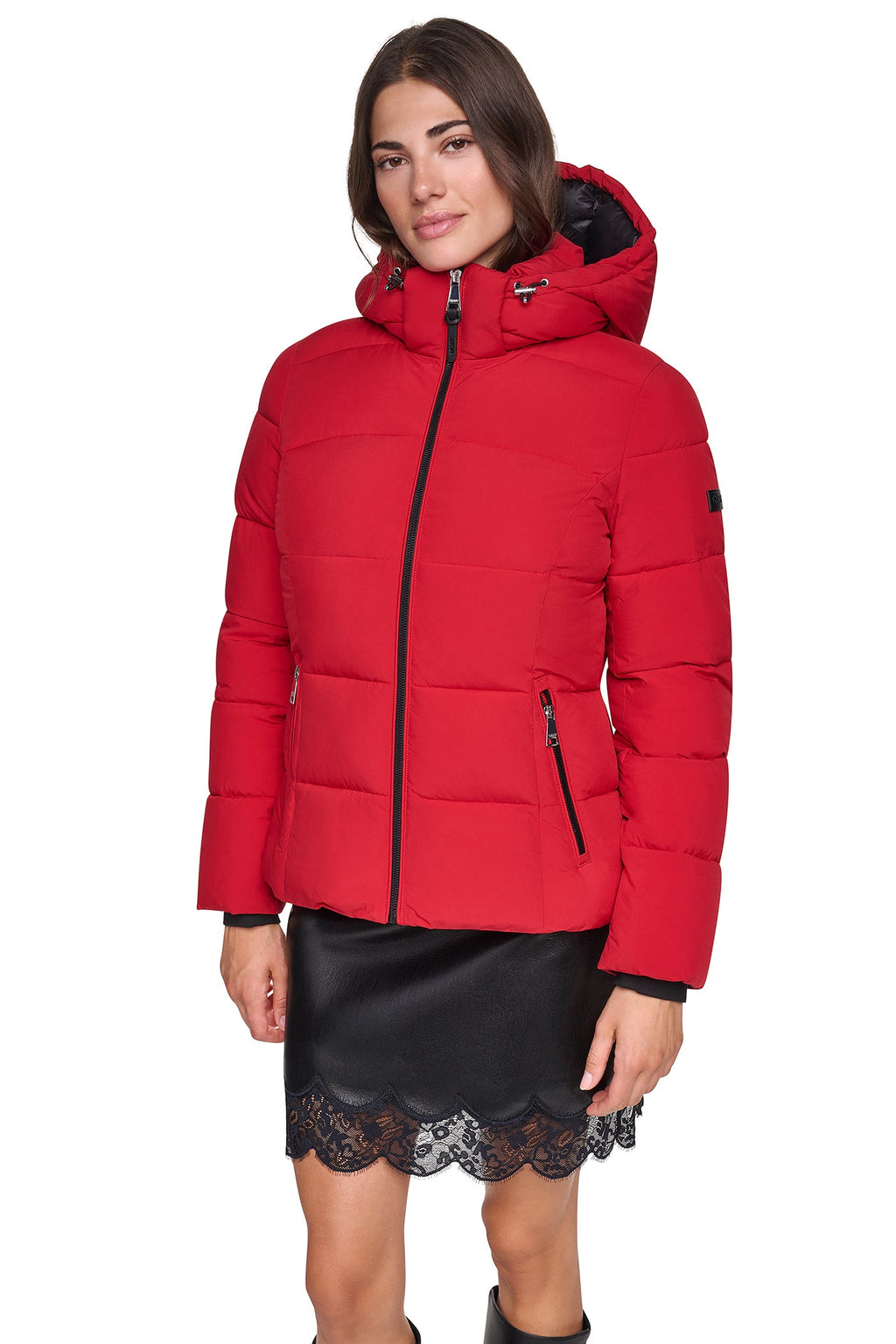 STRETCH HOODED PUFFER JACKET