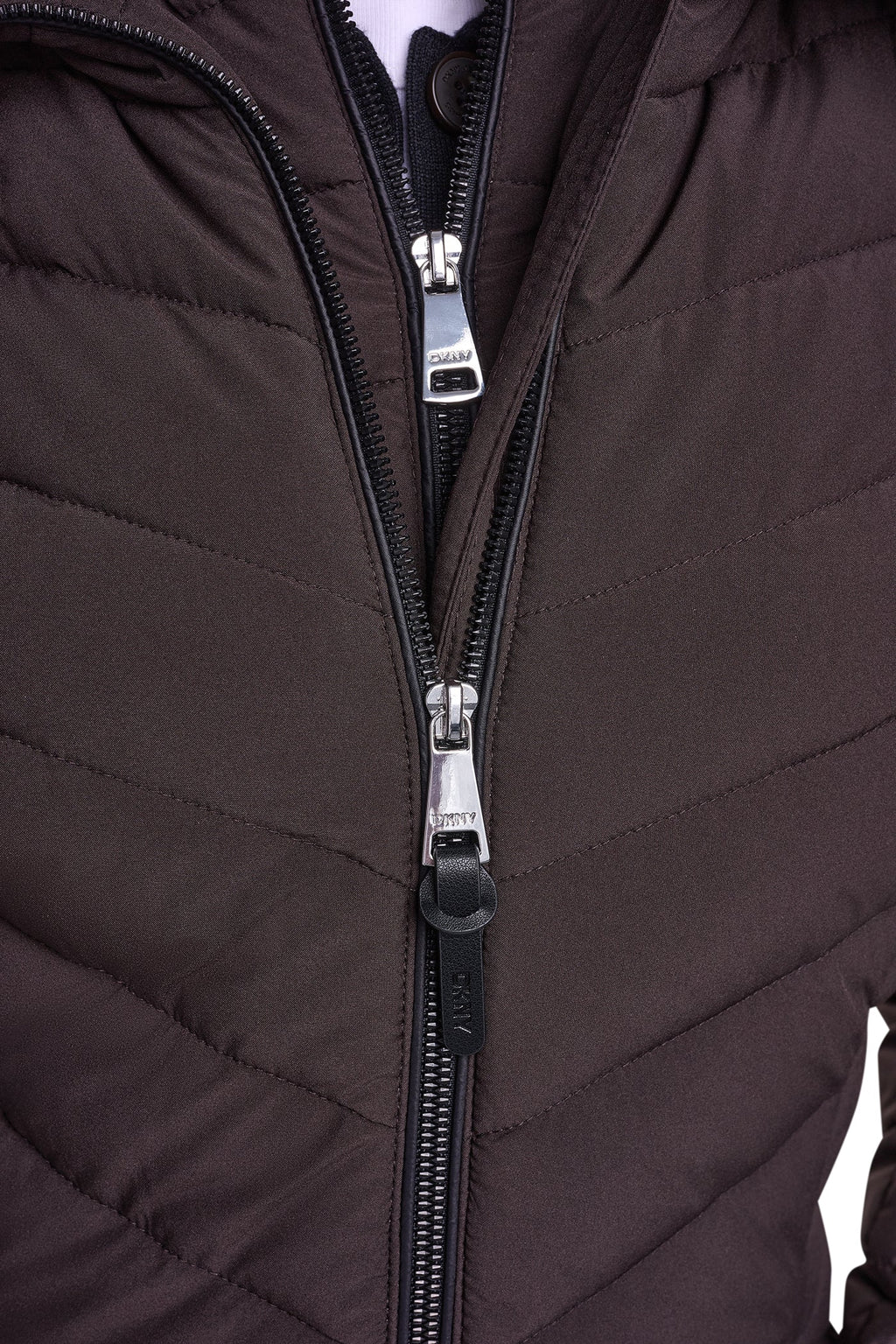 BIB FRONT HOODED PUFFER