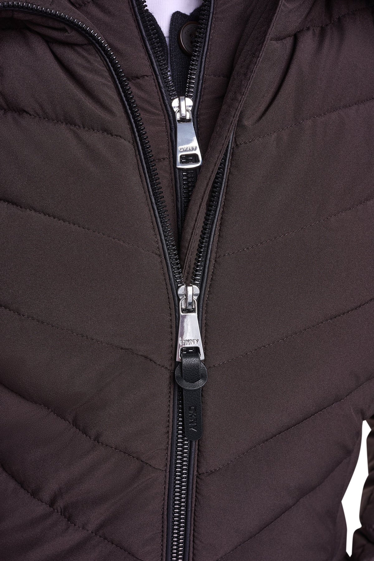 BIB FRONT HOODED PUFFER