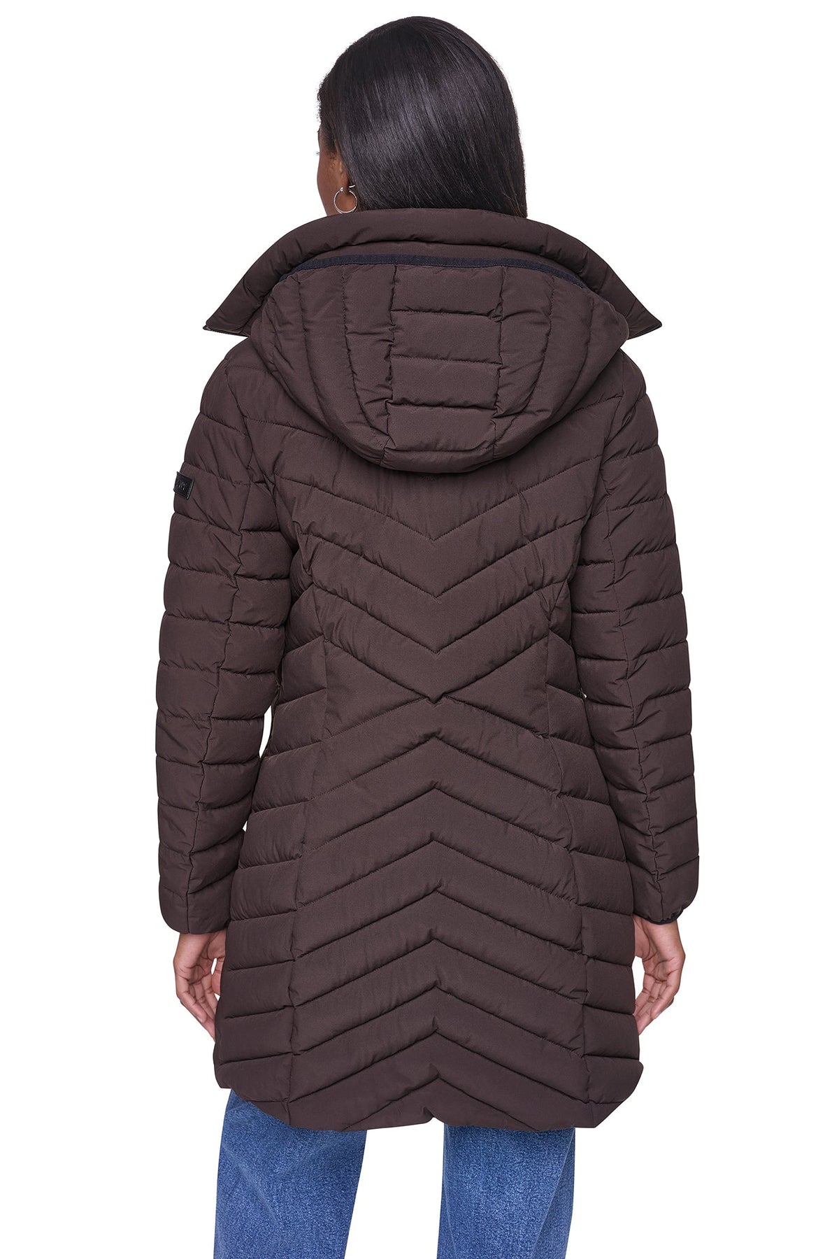 BIB FRONT HOODED PUFFER