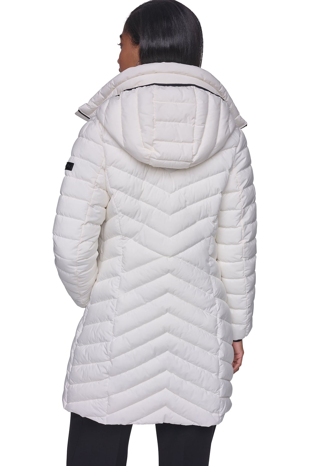 BIB FRONT HOODED PUFFER