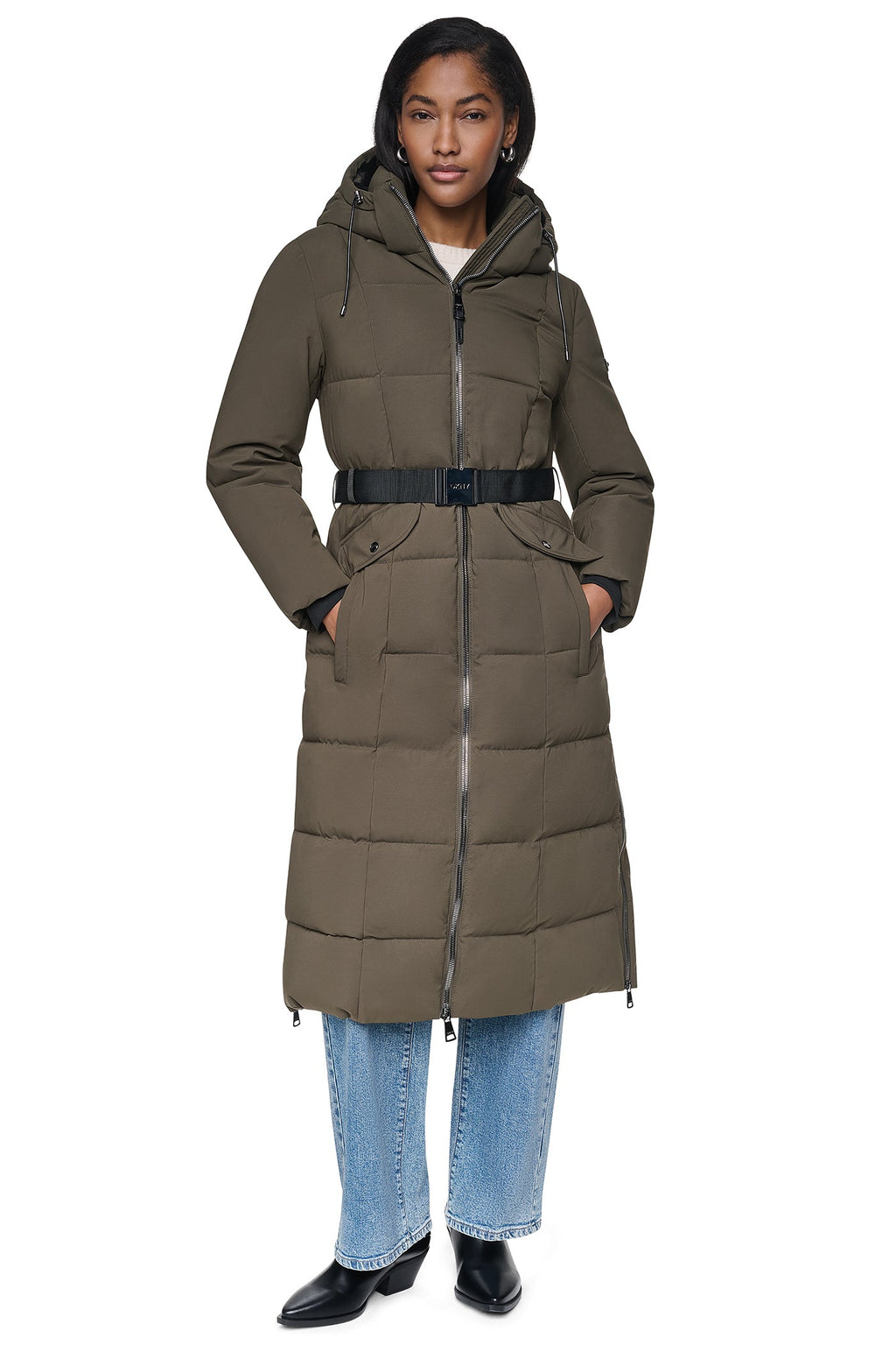 MAXI PUFFER WITH BELT