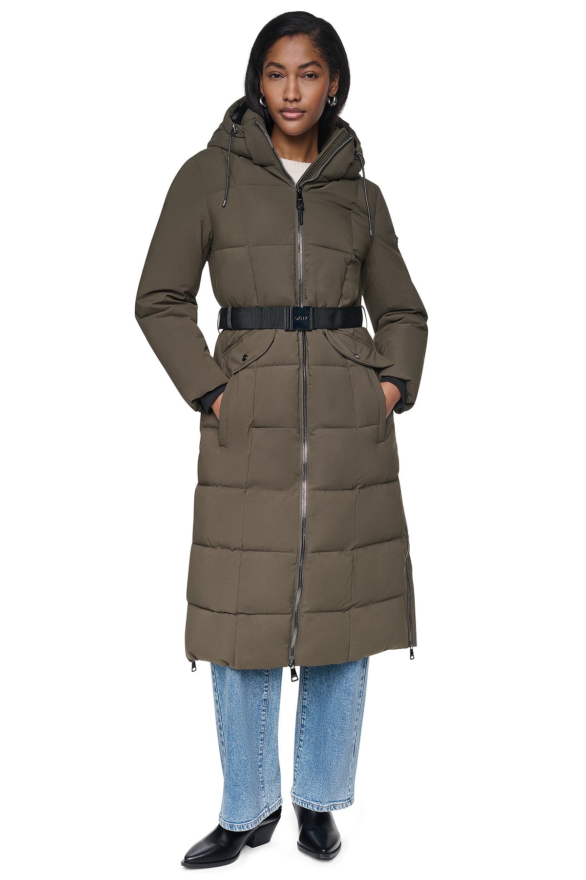 MAXI PUFFER WITH BELT