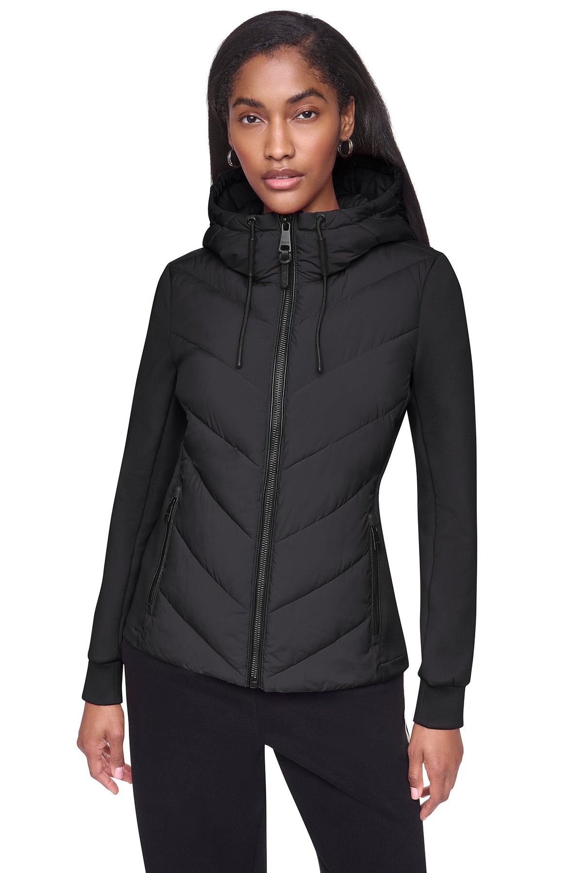 MIXED MEDIA PACKABLE JACKET